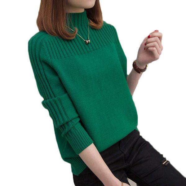autumn winter women half turtleneck sweater pullover new solid loose long-sleeved knit sweater jumper women clothing aa562, White;black
autumn winter women half turtleneck sweater pullover new solid loose long-sleeved knit sweater jumper women clothing aa562, White;black