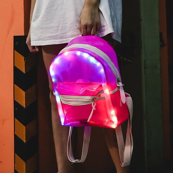 glitter transparent women's jelly bag fashion waterproof lantern led light nylon backpack mini preppy style electronic bags
glitter transparent women's jelly bag fashion waterproof lantern led light nylon backpack mini preppy style electronic bags