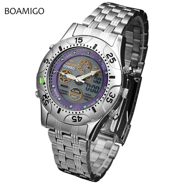 boamigo digital watch men sports waterproof wristwatch stainless steel auto date swatch led display multiple time zone new, Slivery;brown
boamigo digital watch men sports waterproof wristwatch stainless steel auto date swatch led display multiple time zone new, Slivery;brown