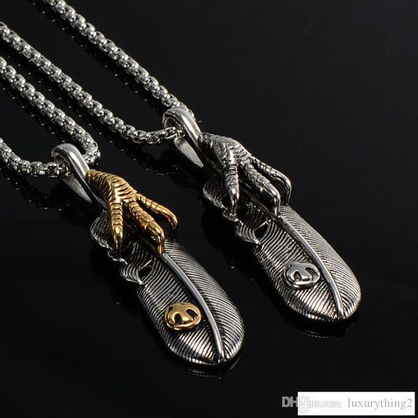 titanium steel feather eagle claw pendant chains necklace for mens trendy japan goro's joyas male bijoux, Silver
titanium steel feather eagle claw pendant chains necklace for mens trendy japan goro's joyas male bijoux, Silver