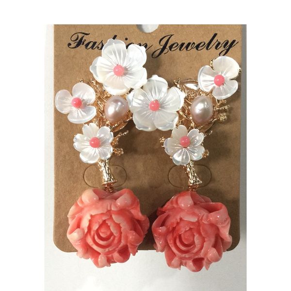 louleur 925 sterling silver coral earring handmade shell pearl natural precious coral drop earrings for women charms jewelry, Golden;silver
louleur 925 sterling silver coral earring handmade shell pearl natural precious coral drop earrings for women charms jewelry, Golden;silver