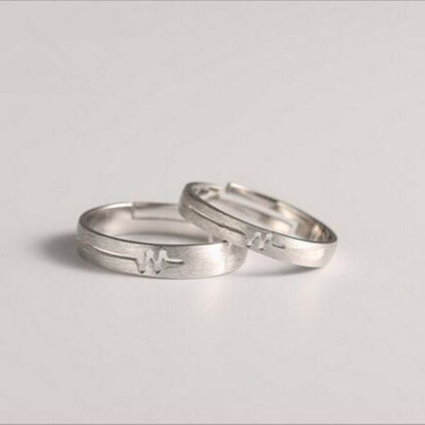 925 sterling silver aesthetic rascal 925 sterling silver heartbeat couple ring korean jewelry sr1, Golden;silver
925 sterling silver aesthetic rascal 925 sterling silver heartbeat couple ring korean jewelry sr1, Golden;silver