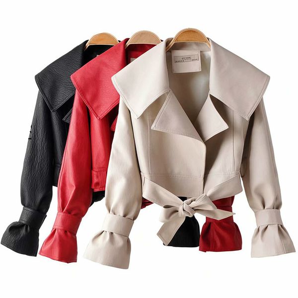 black red faux leather jacket women biker jacket long sleeve short coat streetwear pu outwear fall winter
black red faux leather jacket women biker jacket long sleeve short coat streetwear pu outwear fall winter