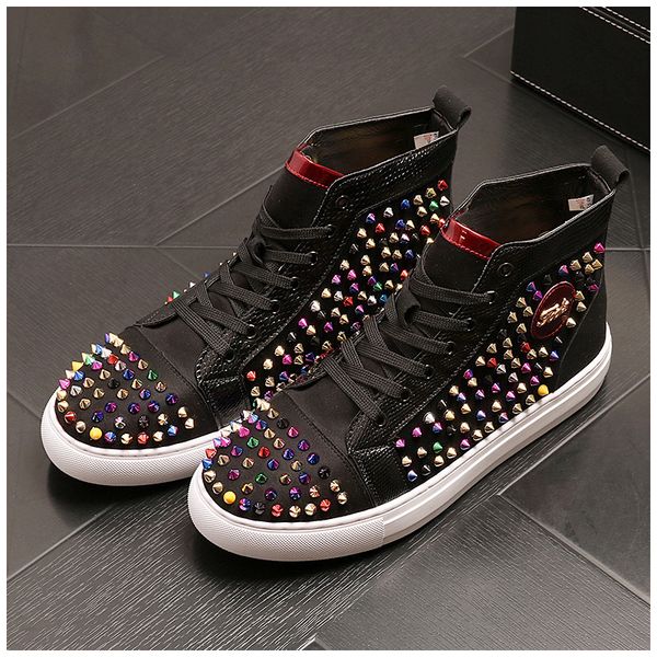 new popular luxury designer men colorful rivet red black punk hip-hop casual shoes sneaker male high- thick bottom loafers
new popular luxury designer men colorful rivet red black punk hip-hop casual shoes sneaker male high- thick bottom loafers