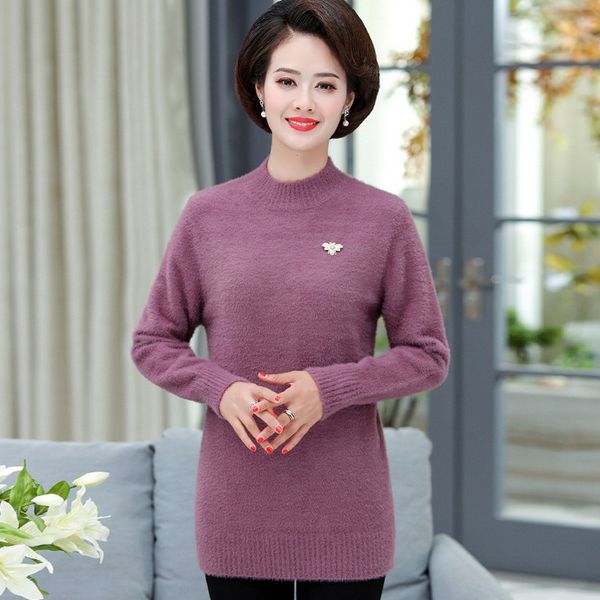 bottom sweaters women pullover fall winter new korean middle age mother long hair mink velvet sweater, White;black
bottom sweaters women pullover fall winter new korean middle age mother long hair mink velvet sweater, White;black
