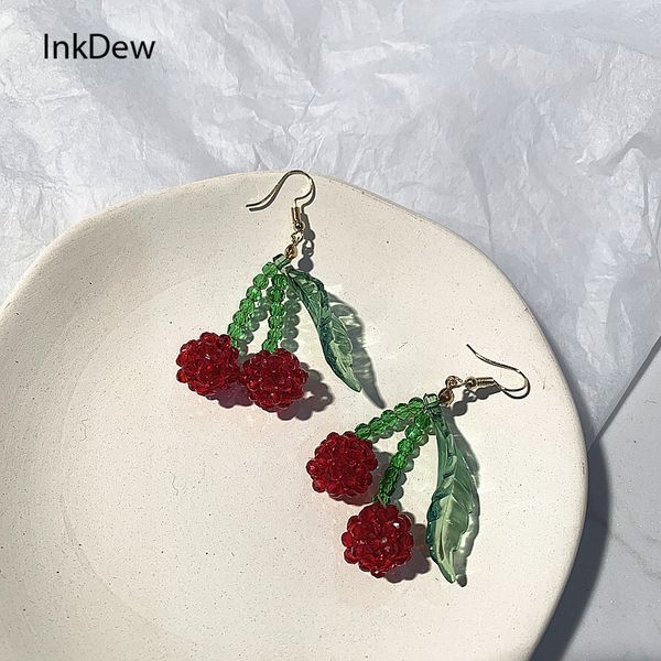 inkdew new fruit cherry earrings vintage weaving handmade bead drop earrings for women girls long red cute ins fashion jewelry, Silver
inkdew new fruit cherry earrings vintage weaving handmade bead drop earrings for women girls long red cute ins fashion jewelry, Silver