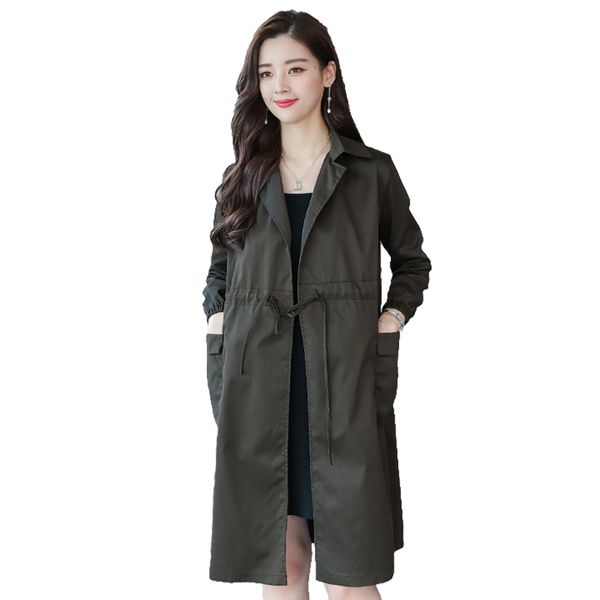 2019 autumn winter womens long trench coat women chic windbreaker slim army green plus size adjustable waist sashes outerwear, Tan;black
2019 autumn winter womens long trench coat women chic windbreaker slim army green plus size adjustable waist sashes outerwear, Tan;black
