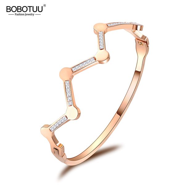 bobotuu stainless steel point polylines design cubic zirconia cuff bangles bracelets lovers jewelry valentine's day gift bb18067, Black
bobotuu stainless steel point polylines design cubic zirconia cuff bangles bracelets lovers jewelry valentine's day gift bb18067, Black