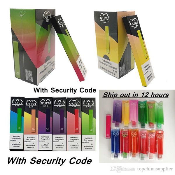 Puff Bar Disposable Pod Device With Security Code 280mAh Battery 1.3ml Capacity Puffbar Vape pen 19 Colors Empty Vape Cartridge Packaging
Puff Bar Disposable Pod Device With Security Code 280mAh Battery 1.3ml Capacity Puffbar Vape pen 19 Colors Empty Vape Cartridge Packaging
