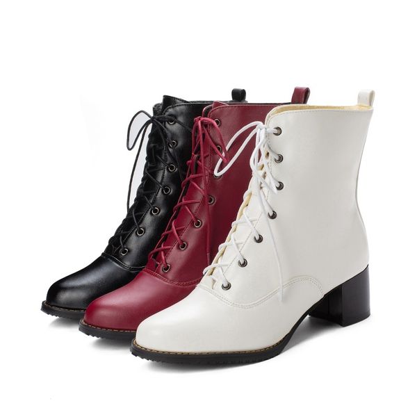 new women shoes boots winter warm women boots 5cm high heel lace-up ankle spring autumn big size 34-47, Black
new women shoes boots winter warm women boots 5cm high heel lace-up ankle spring autumn big size 34-47, Black