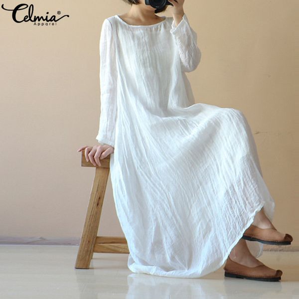 celmia bohemian dress women casual loose summer beach white sundress lady long sleeve maxi long vestidos robe femme plus size, Black;gray
celmia bohemian dress women casual loose summer beach white sundress lady long sleeve maxi long vestidos robe femme plus size, Black;gray
