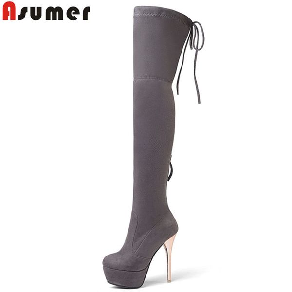asumer 2020 fashion shoes woman pointed toe suede leather over the knee boots women platform super high prom thigh high boots, Black
asumer 2020 fashion shoes woman pointed toe suede leather over the knee boots women platform super high prom thigh high boots, Black