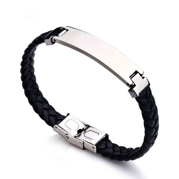 punk classic black lover men's stainless steel clasp braided leather bracelet bangle wristband for women gift wholesale, Golden;silver
punk classic black lover men's stainless steel clasp braided leather bracelet bangle wristband for women gift wholesale, Golden;silver