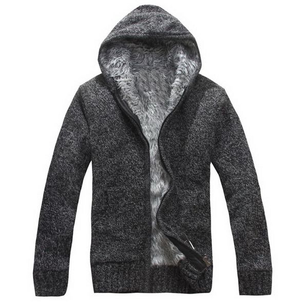 2019 winter men's zipper sweatercoat fleece hooded knitted sweaters jacket outwear casual thick warm cardigan coats sweatshirts, White;black
2019 winter men's zipper sweatercoat fleece hooded knitted sweaters jacket outwear casual thick warm cardigan coats sweatshirts, White;black