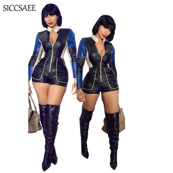 streetwear zipper bandage block patchwork bodycon bodysuit one piece outfits shorts pu faux leather rompers womens jumpsuit, Black;white
streetwear zipper bandage block patchwork bodycon bodysuit one piece outfits shorts pu faux leather rompers womens jumpsuit, Black;white