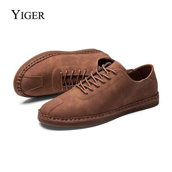 yiger new spring casual men shoes handmade suede men's loafers shoes men's low tide oxford soft bottom bean men 0045, Black