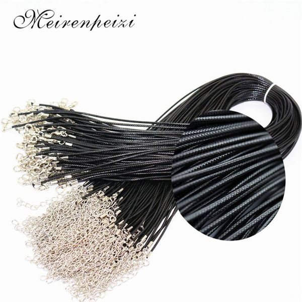 100pc 18'' black 1.5mm 2mm wax cord necklace cord for diy craft jewelry lobster clasp black wax necklaces, Silver
100pc 18'' black 1.5mm 2mm wax cord necklace cord for diy craft jewelry lobster clasp black wax necklaces, Silver
