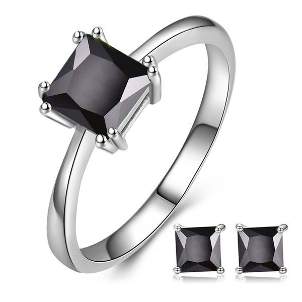 classical female small black crystal ring earrings jewelry sets fashion boho stud earrings for women wedding jewelry gifts, Silver
classical female small black crystal ring earrings jewelry sets fashion boho stud earrings for women wedding jewelry gifts, Silver