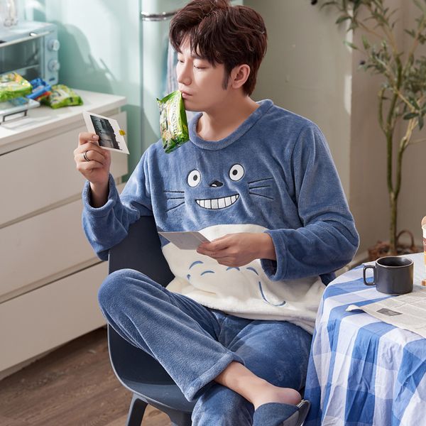 winter thick warm flannel pajama sets for men long sleeve coral velvet cartoon sleepwear suit loungewear homewear home clothes, Black;brown
winter thick warm flannel pajama sets for men long sleeve coral velvet cartoon sleepwear suit loungewear homewear home clothes, Black;brown