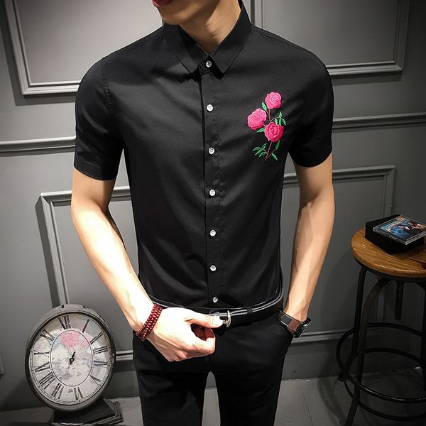 2020 casual shirt men embroidery flower short sleeve slim fit men dress shirts fashion business streetwear social clothing -7xl, White;black
2020 casual shirt men embroidery flower short sleeve slim fit men dress shirts fashion business streetwear social clothing -7xl, White;black