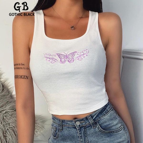 gothblack streetwear slim white knitank women sleeveless butterfly embroidery crop 2020 new summer beach casual top
gothblack streetwear slim white knitank women sleeveless butterfly embroidery crop 2020 new summer beach casual top