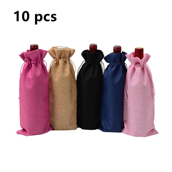 10pcs jute wine bag wedding party decoration wine bag red bottle cover gift champagne pouch hessian burlap packaging
10pcs jute wine bag wedding party decoration wine bag red bottle cover gift champagne pouch hessian burlap packaging