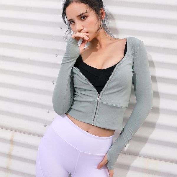 zipper sport shirts women gym long sleeve with thumb hole yoga shirt v-neck running jacket autumn fitness yoga crop, White;red
zipper sport shirts women gym long sleeve with thumb hole yoga shirt v-neck running jacket autumn fitness yoga crop, White;red