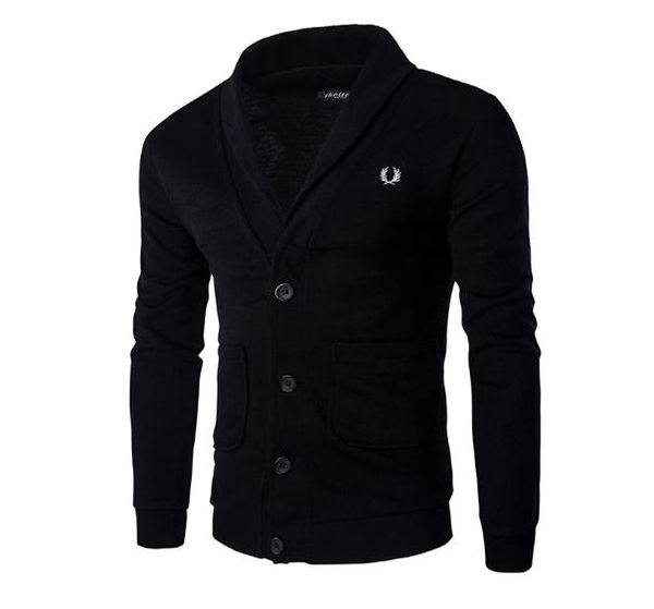 new men's embroidered knit sweater simple solid color lapel pocket decorative men's cardigan jacket, Black;brown
new men's embroidered knit sweater simple solid color lapel pocket decorative men's cardigan jacket, Black;brown