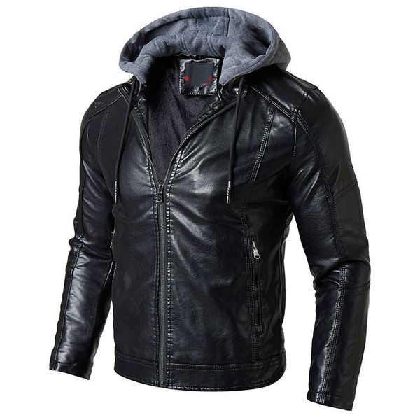 motorcycle jacket winter fleece hat detachable pu leather jackets coats warm casual slim fit solid faux leather jackets, Black
motorcycle jacket winter fleece hat detachable pu leather jackets coats warm casual slim fit solid faux leather jackets, Black
