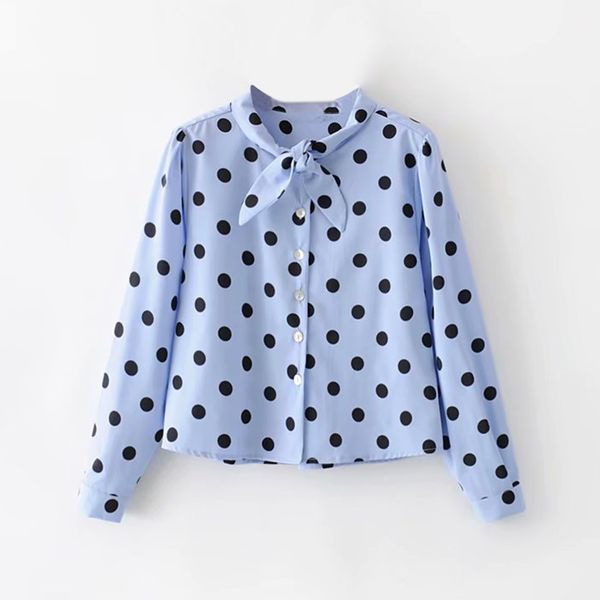women polka dot blouses casual bow tie collar long sleeve cute ladies spring autumn female fashion loose shirts blusas, White
women polka dot blouses casual bow tie collar long sleeve cute ladies spring autumn female fashion loose shirts blusas, White