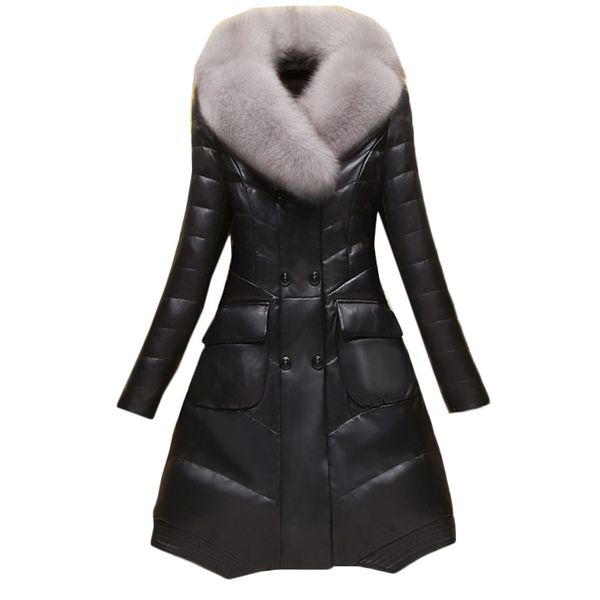 m - 4xl 2018 winter overcoats long leather jacket women trench coats pu brand coat sheep skin fur coat women a336, Black
m - 4xl 2018 winter overcoats long leather jacket women trench coats pu brand coat sheep skin fur coat women a336, Black
