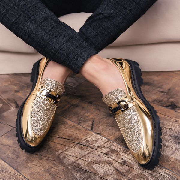 fashion brand men's shoes sparkling shoes soft sole leather formal casual simple authentic spring and autumn loafers big 46, Black
fashion brand men's shoes sparkling shoes soft sole leather formal casual simple authentic spring and autumn loafers big 46, Black