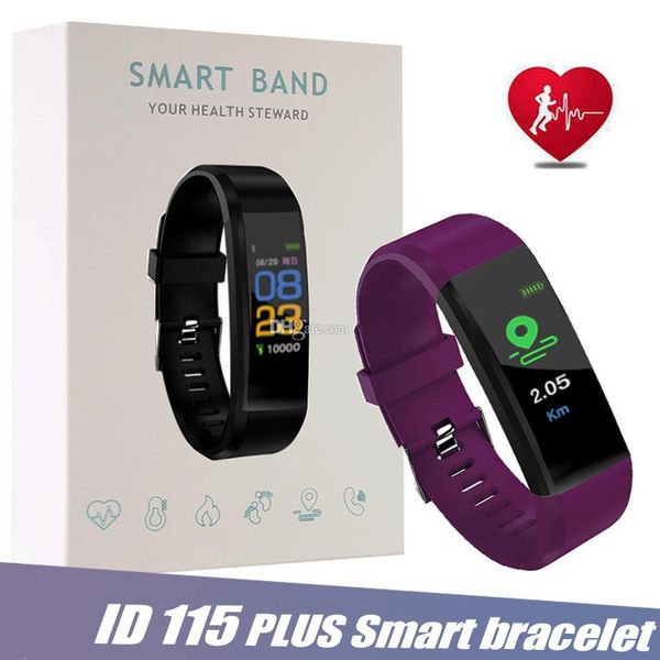 the new id115 plus smart bracelet fitness tracker smart watch heart rate watchband smart wristband for apple android cellphones with box
the new id115 plus smart bracelet fitness tracker smart watch heart rate watchband smart wristband for apple android cellphones with box