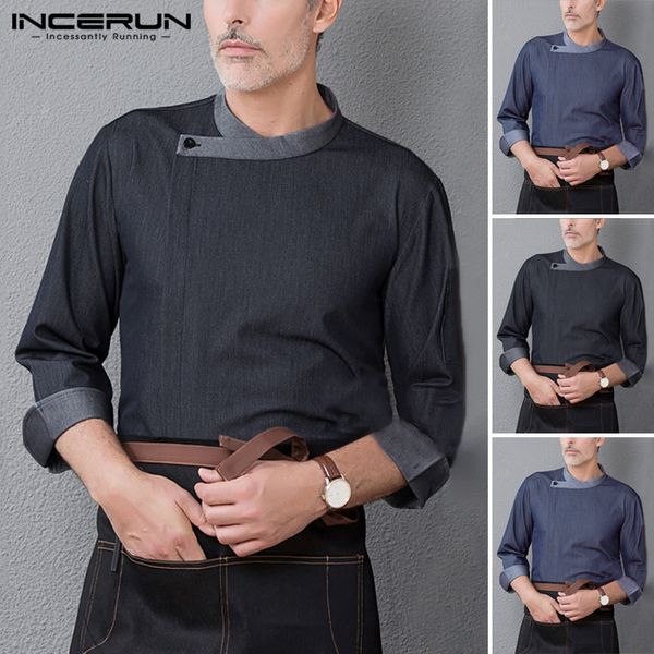 incerun chef uniform patchwork 3/4 sleeve service restaurant kitchen bakery chef jackets 2020 cook men shirts s-5xl, White;black
incerun chef uniform patchwork 3/4 sleeve service restaurant kitchen bakery chef jackets 2020 cook men shirts s-5xl, White;black