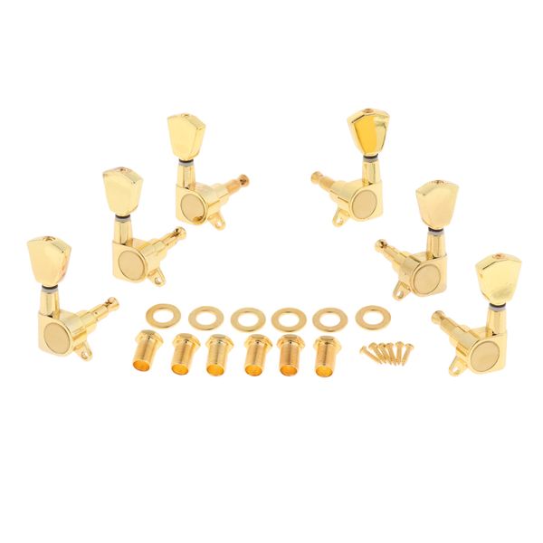 6 left golden guitar string tuning pegs keys machine heads
6 left golden guitar string tuning pegs keys machine heads