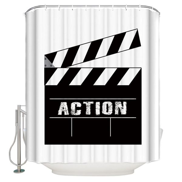 film and television production and the words "action" polyester fabric shower curtain
film and television production and the words "action" polyester fabric shower curtain