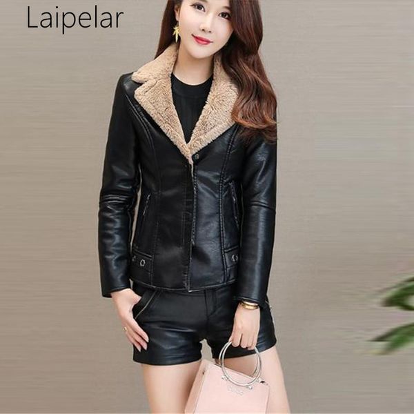 new leather coat women winter plus size 5xl slim jacket plus velvet short outerwear thicken warm female sheepskin jackets, Black
new leather coat women winter plus size 5xl slim jacket plus velvet short outerwear thicken warm female sheepskin jackets, Black