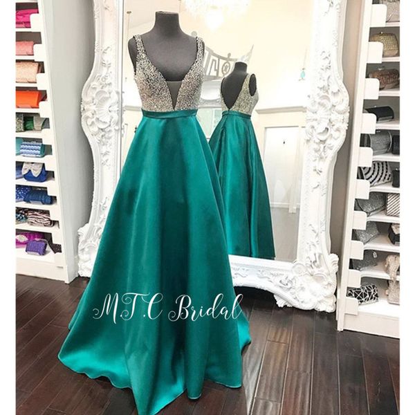 exquisite sliver beads long evening dress backless v neck a line 2019 satin formal women dresses custom made party gowns cheap, White;black
exquisite sliver beads long evening dress backless v neck a line 2019 satin formal women dresses custom made party gowns cheap, White;black
