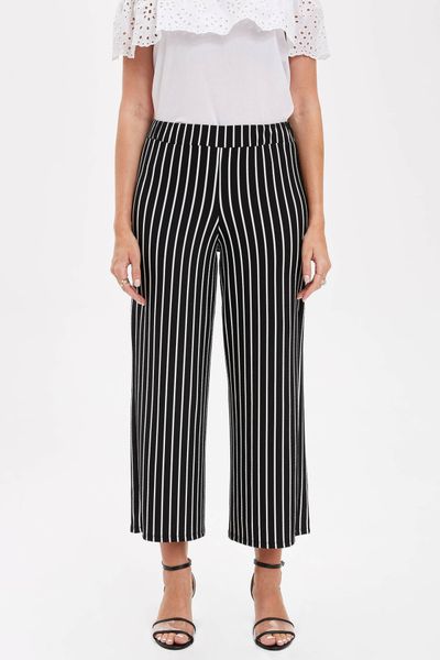 defacto women elegant striped high waist wide leg pants female belt loose trousers ladies autumn l0085az19hs, Black;white
defacto women elegant striped high waist wide leg pants female belt loose trousers ladies autumn l0085az19hs, Black;white
