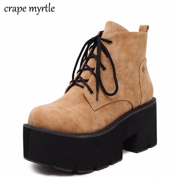 brown punk boots women ladies platform boots high heel winter shoes motorcycle ankle waterproof snow lace up yma441, Black
brown punk boots women ladies platform boots high heel winter shoes motorcycle ankle waterproof snow lace up yma441, Black