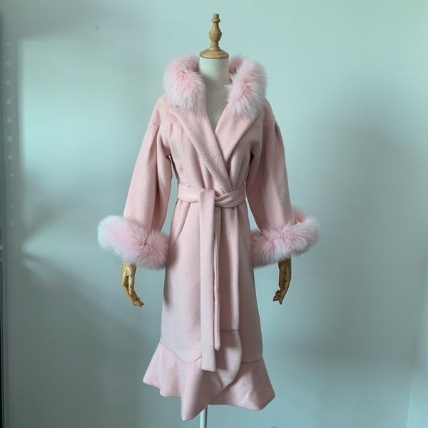 winter fashion women woolen blends coat real fur collar cashmere coat female fishtail design slim outerwear f923, Black
winter fashion women woolen blends coat real fur collar cashmere coat female fishtail design slim outerwear f923, Black