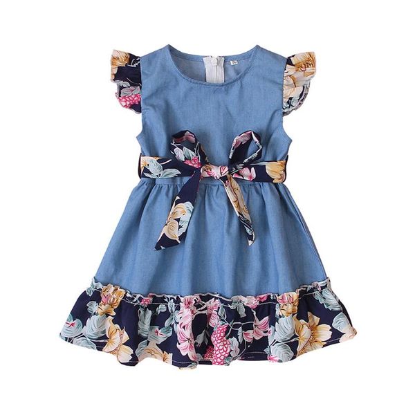 toddler baby girls dresses short sleeve summer denim floral princess dress kids party dress clothes for girls outfits zm, Red;yellow
toddler baby girls dresses short sleeve summer denim floral princess dress kids party dress clothes for girls outfits zm, Red;yellow