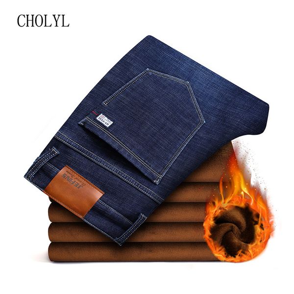 2019 cholyl new men's winter jeans warm slim fit denim pants male balck blue thicken trousers jean brand big size men 46
2019 cholyl new men's winter jeans warm slim fit denim pants male balck blue thicken trousers jean brand big size men 46