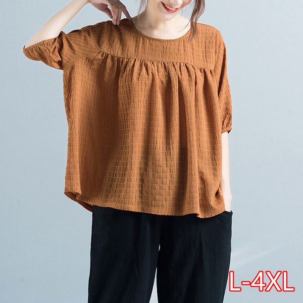 spring and summer new cotton linen loose half sleeve shirt plus size women's t-shirt 2020 female, White
spring and summer new cotton linen loose half sleeve shirt plus size women's t-shirt 2020 female, White
