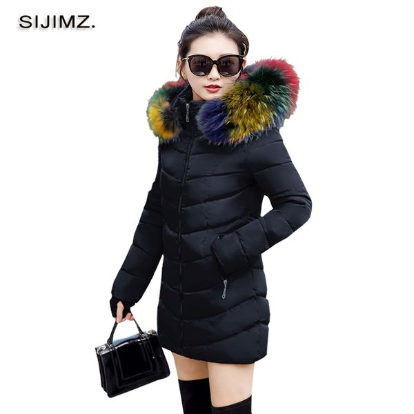 fake fur collar downparka cotton jacket 2018 winter jacket women thin snow wear coat lady clothing female jackets parkas long, Black
fake fur collar downparka cotton jacket 2018 winter jacket women thin snow wear coat lady clothing female jackets parkas long, Black