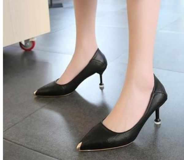 2019 women's shoes in spring and autumn with new style high heel fine heel pointed end@2230, Black
2019 women's shoes in spring and autumn with new style high heel fine heel pointed end@2230, Black