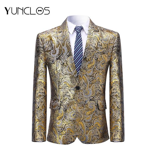yunclos 2019 gold printing pattern men suit jackets one single button blazers suit jackets england style party blazers canonic, White;black
yunclos 2019 gold printing pattern men suit jackets one single button blazers suit jackets england style party blazers canonic, White;black