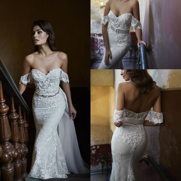 luxury mermaid maisonsignore wedding dresses off shoulder short sleeve tulle applique sash wedding gown sweep train custom robe de mariée, White
luxury mermaid maisonsignore wedding dresses off shoulder short sleeve tulle applique sash wedding gown sweep train custom robe de mariée, White