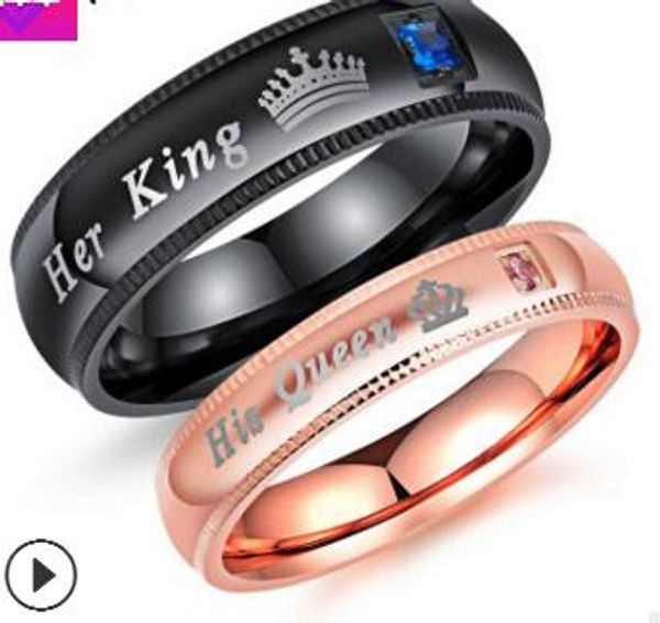 men women jewelry her king his queen couple ring wholesale fashion titanium steel ring lover rings, Silver
men women jewelry her king his queen couple ring wholesale fashion titanium steel ring lover rings, Silver