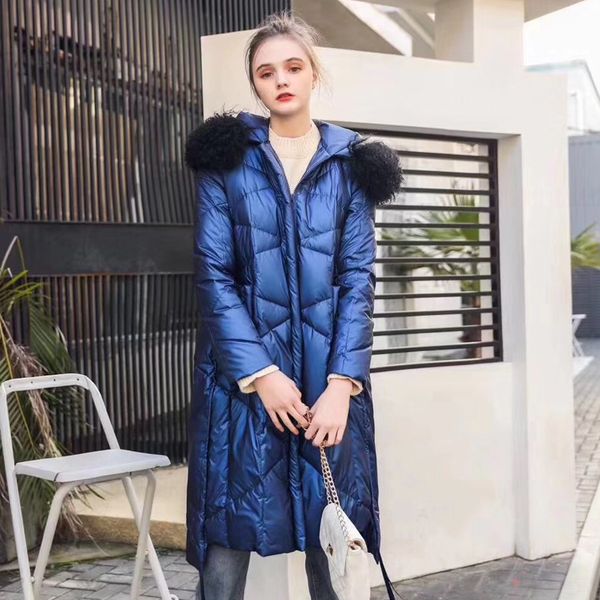 winter down jacket thick fashion brand big natural fur hooded white duck down parkas winter glossy fabric thick warm coat, Black
winter down jacket thick fashion brand big natural fur hooded white duck down parkas winter glossy fabric thick warm coat, Black
